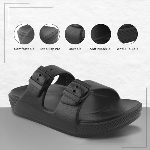 Image of ANNTS Women Black EVA Slipper Sandal | Comfortable| Stylish | Modern Design | Breathable | Slip Resistant | Skin Friendly Material