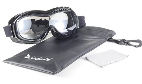 Pacific Coast Airfoil Padded 'Fit Over Glasses' Riding Goggles (Black Frame/Silver Smoke Lens) #TOP6