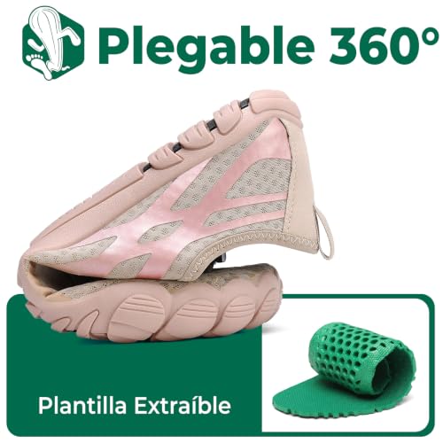 Miniatura 6 de Saguaro Escarpines Mujer Zapatillas Agua Hombre Secado Rápido Barefoot Zapatos De Agua Antideslizante Escarpines Surf Ligeras Zapatillas Minimalistas Para Playa Snorkel Kayak Natación Caqui,Gr.39