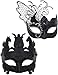 Black Butterfly Women and Roman Men Mask Masquerade Couples Mask for Venetian
