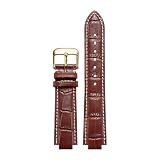 AZSHIW Cinturino for orologio in pelle convesso compatibile con (L-ouis Vuitton LV Tambour) Q1121 Q114k cinturino for da uomo, 12 mm, 10(Brownwhitegold,18x10mm)