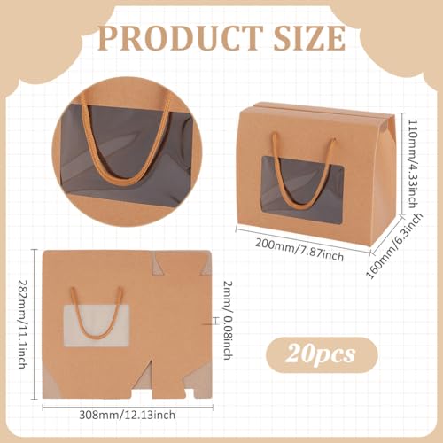 Boîtes en papier kraft avec poignées pour éviter les sacs - 3