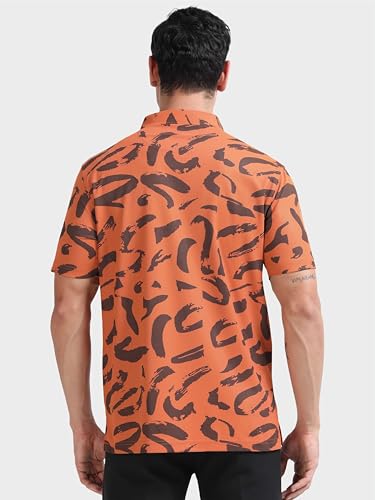 Image of STELLERS Men's Printed Polo T-Shirt | Regular Fit| Feather Touch Feel | Odour Resistant | Wrinkle Free | Stretchable | Anti-Static