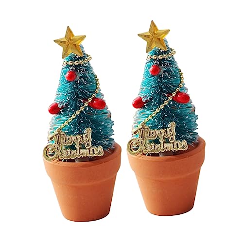 Hemobllo 1 Juego Mini Árbol De Navidad Simulado Planta En Maceta Juguete Árboles De Navidad Decoración Navideña para El Hogar Casa De Muñecas Decoraciones Navideñas En 2 Piezas