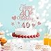 Lecferrarc 40th Birthday Cake Decorations, 40th Birthday Candles Cake Numeral Candles and Glitter Happy 40th Birthday Cake Toppers Set for Birthday Party Supplies (Rose Gold)