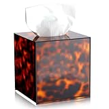 Acellegic Tortoiseshell Tissue Box Print Tortoise Tissue Box Decorative Cube Holder with a Square Cover for Bathroom, Car, Office, Home, Gifts, Kitchen (Tortoiseshell)