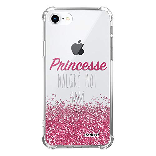 Evetane Capa compatível com iPhone 7/8/ iPhone SE 2020 de silicone cantos anti-choque, sólido, proteção completa, resistente, transparente, pesar, design de escrita moderna