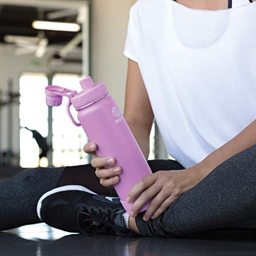 Takeya Actives Stainless Steel Water Bottle, Insulated Spout Lid, Keeps Drinks Cold 24 Hrs, Leakproof, Durable, Dishwasher Safe, Ideal for Gym, Travel, Fits Most Cup Holders, 24 oz/Midnight Blue - Thumbnail 7