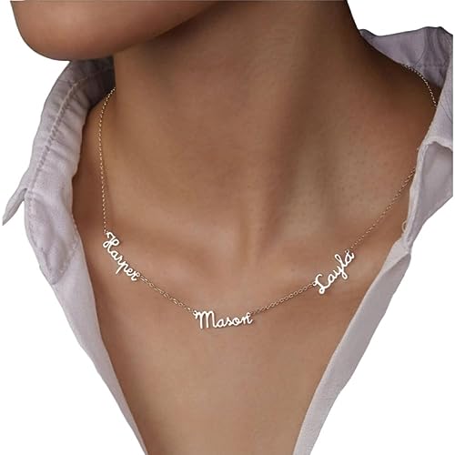 925 Silver Personalized Name Necklace (6 Names)