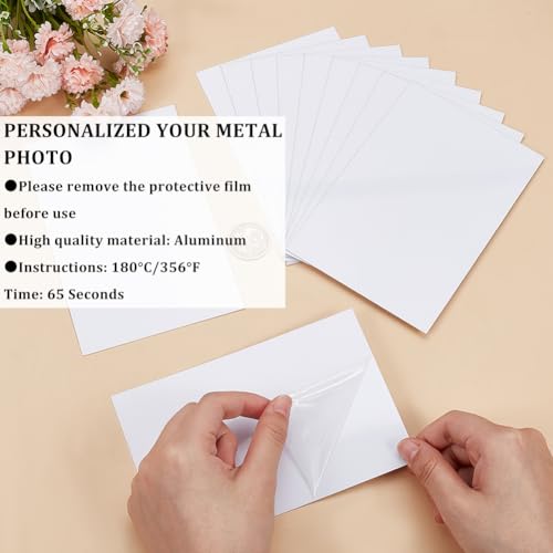 craspire 20 stücke Sublimations Metallfotorohlinge 5.9 x 3.9'' 0.5mm Dicke Aluminium Bildschildplatte Weiße Wärmeübertragung Aluminiumrohlinge DIY Druckwand Raumdekor Posterrahmen Handwerk
