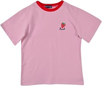 Fashiononly Harajuku Women Harajuku Pink Strawberry Print Cute T Shirts