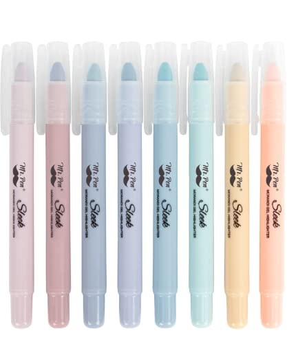 Image of Mr. Pen- No Bleed Gel Highlighters, Morandi Colors, 8 Pack | Bible Highlighters and Pens No Bleed, Bible Markers for Study, Journaling, School Supplies and Accessories