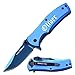 GIFTS INFINITY Free Engraving - Tac-Force Titanium Coated Stainless Steel Quality Pocket Knife (Blue)