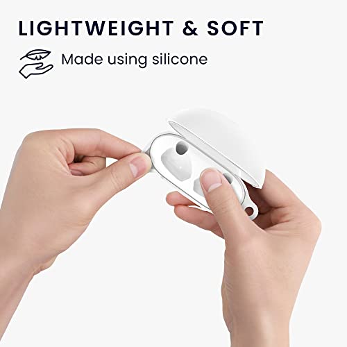 kwmobile Case Compatible with Oppo Enco Air/Enco Air W32 Case - Silicone Cover Holder for Earbuds - White - Image 3