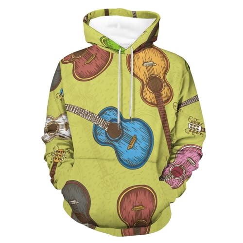 Hoodie Guitare Couleur Unisexe en taille S - Sweatshirt à capuche manche longue pour homme et femme