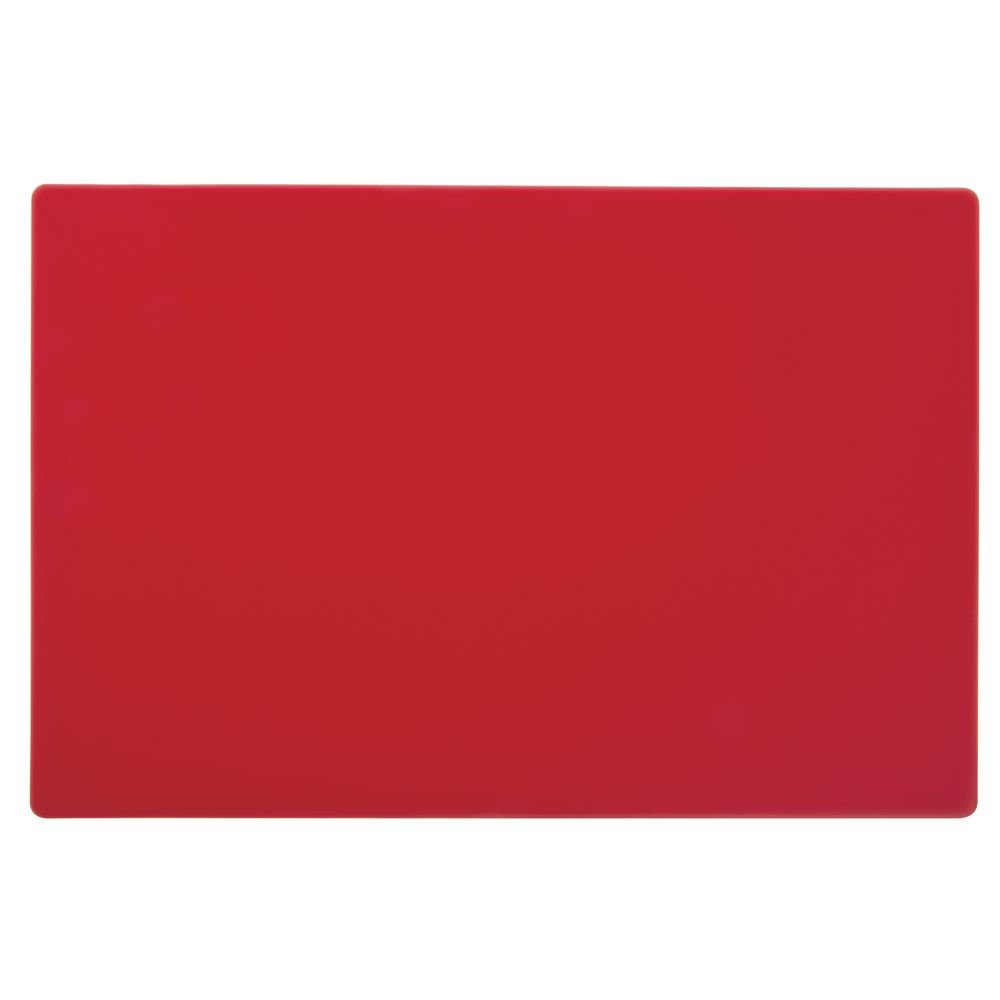 Kratos by Red Plastic Cutting Board - 12"L x 18"W x 1/2"H by HUBERT – 12"L x 18"W, Plastic, Red, Model 1218-0L-RD