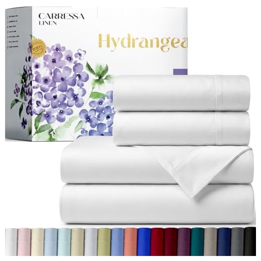 Carressa Linen 600 Thread Count 100% Long Staple Soft Egyptian Cotton Sheet Set, 4 Piece Set, Queen Sheets, Upto 16" Deep Pocket, Smooth & Soft Sateen Weave, Deep Pocket, Luxury Bedding, White