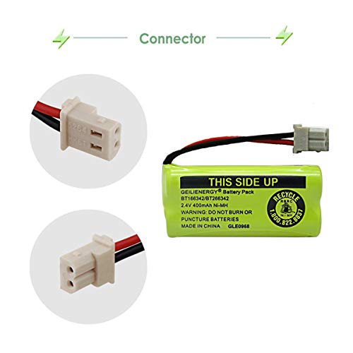 Geilienergy BT183342 BT283342 BT166342 BT266342 BT162342 BT262342 Battery Compatible with VTech CS6114 CS6419 CS6719 at&T EL52300 CL80112 CS6719-2 Cordless Handsets (Pack of 2) - Thumbnail 4