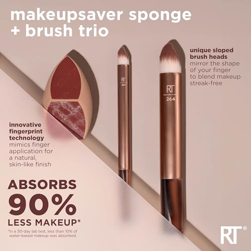 image for Real Techniques Makeupsaver Sponge + Brush Trio, Makeup Blending Spong