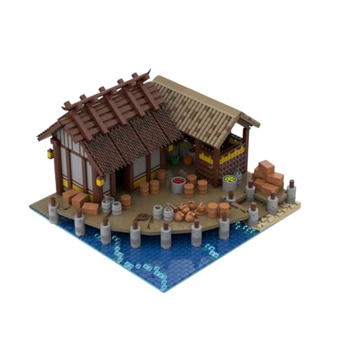 Toyvanta East Asian Dock Building Blocks Set, Detailed Traditional Harbor Model Kit, Immersive Cultural Display for Adult Collectors & History Enthusiasts (3824 PCS)
