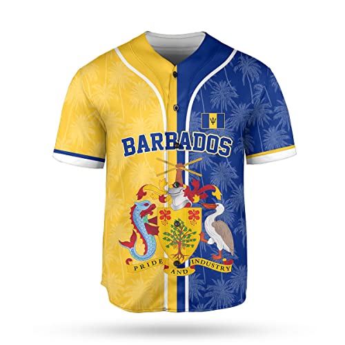 Podagree Personalized Barbados Baseball Jersey Shirt, Bajan Flag Jersey, Barbados Jersey for Men and Women Jersey Bajan miniatura 2