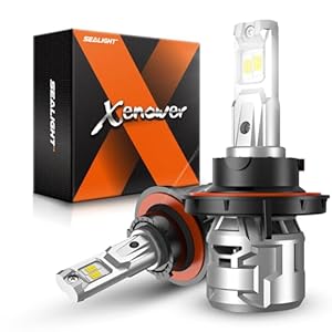 SEALIGHT H13 9008 Light Bulbs 22000 Lumens, 6500K Diamond White Super Bright Bulbs X5 Light, Plug and Play, Fog Bulbs – Pack of 2