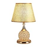 nachttischlampe weisser schirm ★ Crystal + Stoff Material, verschleißfest, korrosionsbeständig, langlebig, Gold und Rot können ausgewählt werden.
