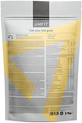 Amazon Brand - Amfit Nutrition Meal Replacement Strawberry Flavour 2.4kg, 40 servings