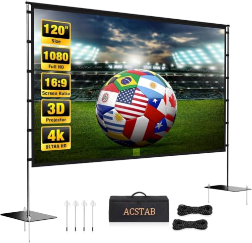 ACSTAB Outdoor Projector Screen with Stand - 120 Inch Portable