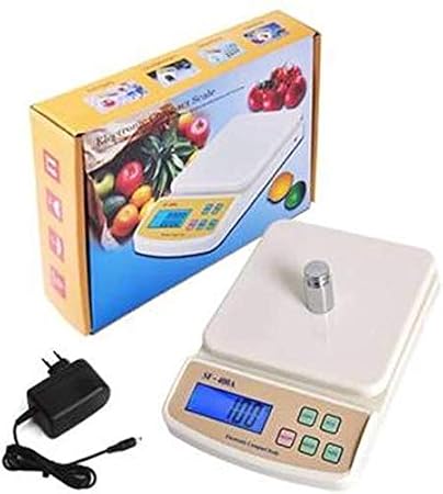 Tree Fit Future Lifestyle Electronic Digital 10 Kg Weighing Kitchen Scale (SF 400A with SMP/Adaptor-White) (Pack of 1)