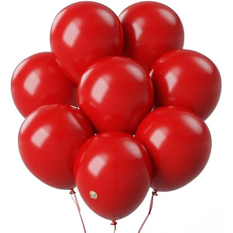 AFTERLOON® Biodegradable Balloons 24 pcs Red 10 Inch, Matte Color Thickened Extra Strong Natural Latex Helium Float, Multicolor Colorful Bulk Color ballon Globos Para Decoration De Fiestas Kids Cover