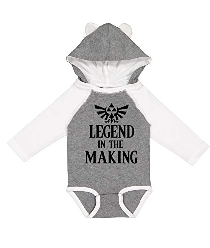 Image of NorthStarTees Legend in the Making Long Sleeve Baby Onesie With Ears (Granite Heather, 6 Month)