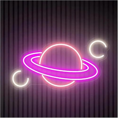 Néon planète Saturne veilleuse LED décorative pour chambre d'enfant et salon