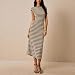 JYIXXZX Sommerkleid Damen Casual Kurzarm Rundhals Gestreifte Midikleid Elegant Lang T-Shirt Kleid Bodycon Freizeitkleid Partykleid Wickelkleid Strandkleid