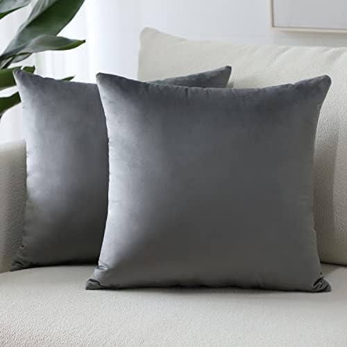 Sungeek Pack of 2 Velvet Cushion Covers Soft Decorative Pillow Covers with Invisible Zipper Luxury Throw Pillow Cases for Home Decor Sofa Bedroom Living Room 30x50cm Black