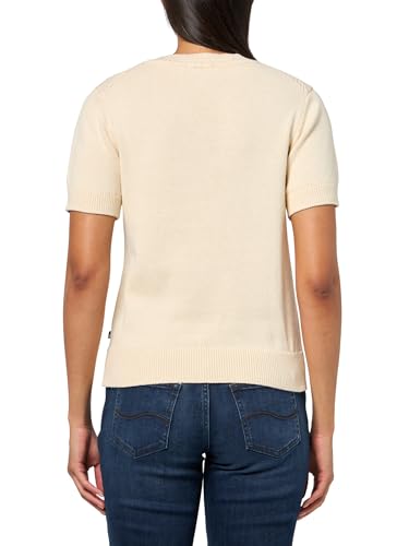 Image of Nautica Women's Short Sleeve Crew Neck Cable Solid Sweater