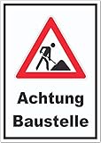 Achtung Baustelle Aufkleber Arbeitsstelle A4 (210x297mm)
