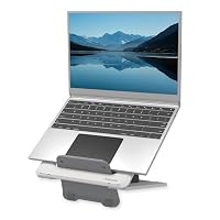 Fellowes Breyta™ Adjustable Laptop Stand - 97% Recycled Content, 100% Recyclable - Home and Office - Portable Desk Stand with 12 Height Adjustments - Max Monitor Size 15.6, Max Weight 4kg - White
