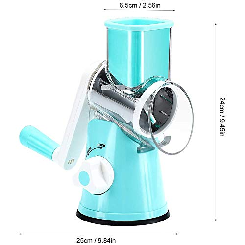 Kitchen Rotary Graters Shredder Slicer Grater 3 In1 Cucumber Nut Potato Carrot Cheese Grater Slicer For Fruit Vegetables,Nuts (Blue) #TOP5