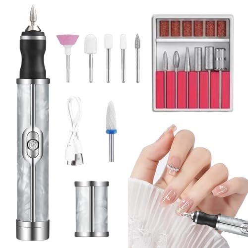 Maodom Taladro de lima de uñas, máquina eléctrica de taladro de uñas | Profesional, accesorios de manicura recargables por USB, herramienta de pedicura para quitar esmalte de gel y uñas acrílicas