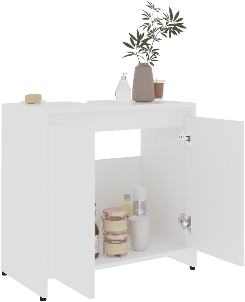 Bathroom Pedestal Sink,Under Sink,Organizer,Vanity Storage,Easy to Clean,Bathroom Cabinet White 23.6"x13"x22.8" Chipboard