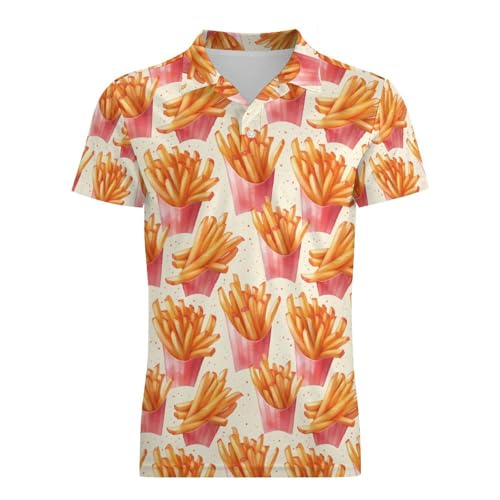 Boys' Classic Polo Shirts Short Sleeve Moisture-Wicking Golf & Tennis Shirts for Youth Teens Delicious French Fries4