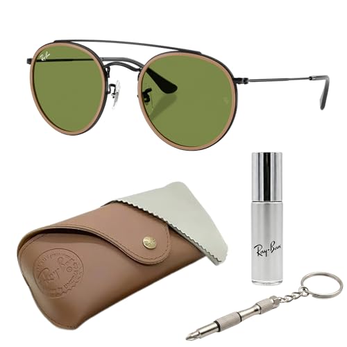 Image of Ray-Ban RB3647N ROUND DOUBLE BRIDGE Round Shaped Sunglasses for Men & Women with Official RAYBAN Eyewear Kit