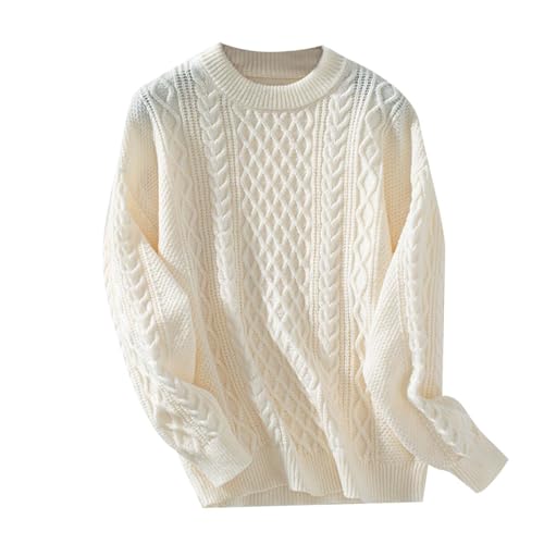 Suéter de punto casual para mujer con cuello redondo y manga larga ideal para otoño