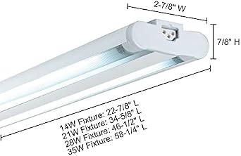 Jesco Lighting SG5AT-35/50-SV Sleek Plus Twin Adjustable Grounded 35-Watt T5 Light Fixture, 5000K Color, Silver Finish