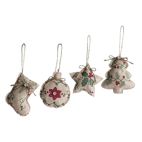 Beatifufu 4-teiliger Weihnachtsbaumanhänger Rustikales...