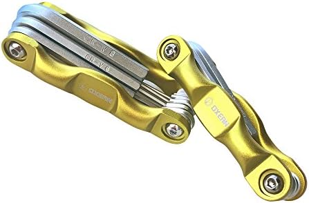 Oxean Professional Folding Metric and Sae Hex Keys - Chrome-Vanadium Steel, 8 Allen Folding Pocket Allen Wrench Keys