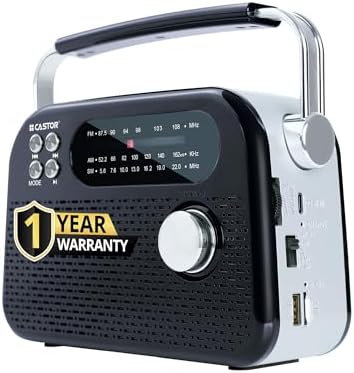 CASTOR iBELL FM820BT Portable FM Radio with Bluetooth Speaker, Rechargeable Battery, USB SD MP3 Player & Dynamic Speaker 3 Band, Black