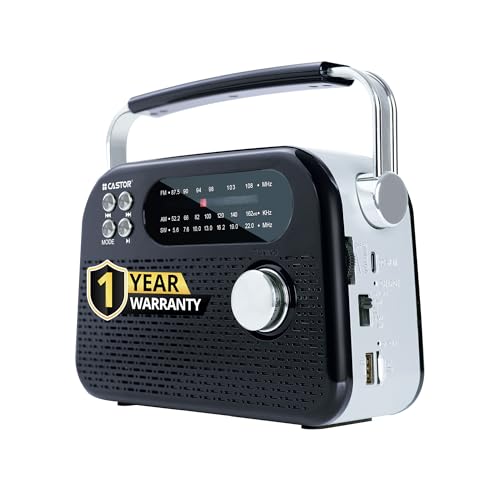 CASTOR iBELL FM820BT Portable FM Radio with Bluetooth Speaker, Rechargeable Battery, USB SD MP3 Player & Dynamic Speaker 3 Band, Black view 1