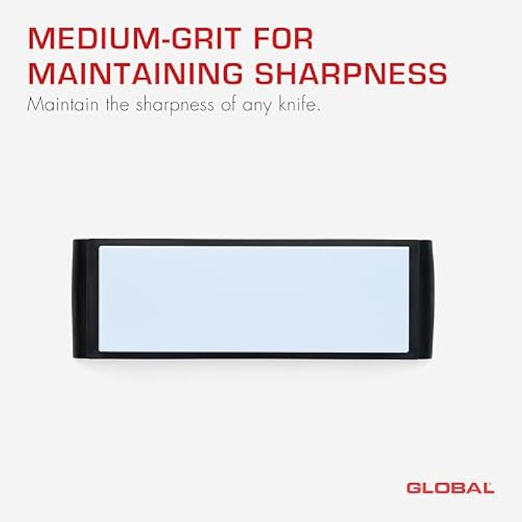Global G-1800L, Two-Sided Sharpening Whetstone, Rough/Medium, Large, Orange,White